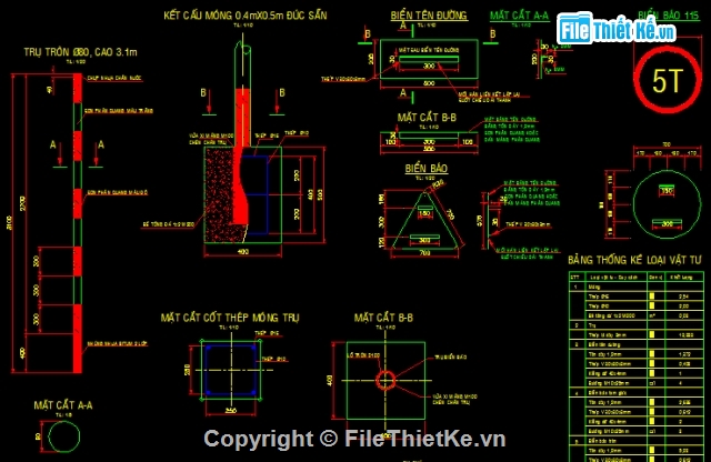 Bản vẽ chi tiết,công trình phụ trợ,chi tiết biển báo